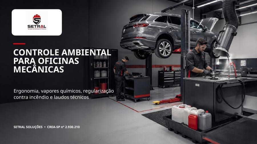 Capa do portfólio de controle ambiental para oficinas mecânicas