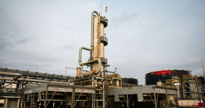 Instalações industriais de uma refinaria